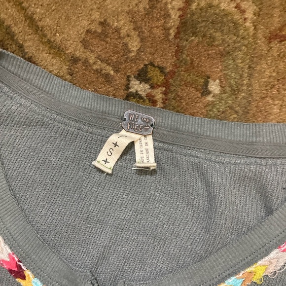 Free People Scoop Neck Rainbow 🌈 Thermal Henley - Picture 10 of 10